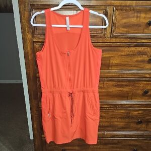 Athleta Womens Nwots Sz 6 Dress With Shorts. Vermillion Orange! Gorgeous